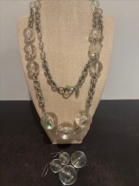Erickson Beamon for Target Vintage 2009 Iridescent Clear Bubble Necklace Earring